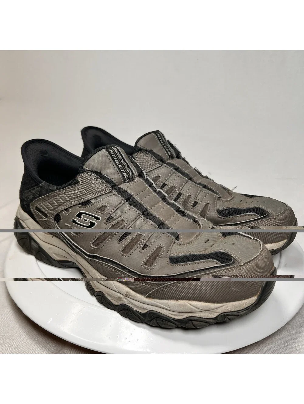 Sketchers Afterburn Ridgeburn Hands Free Slip-Ins Brown Memory Foam Size 13